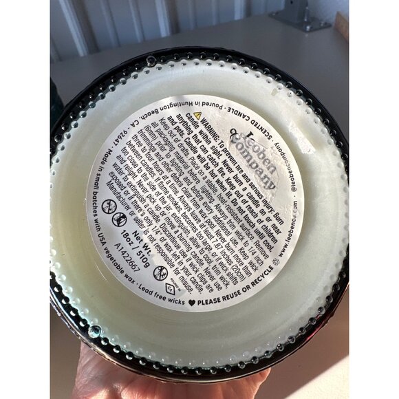 Leoben Spiced Cashmere 18oz Candle No 36 Soy Wax Blend Cut Glass Teal Jar 1-Wick - Picture 4 of 7